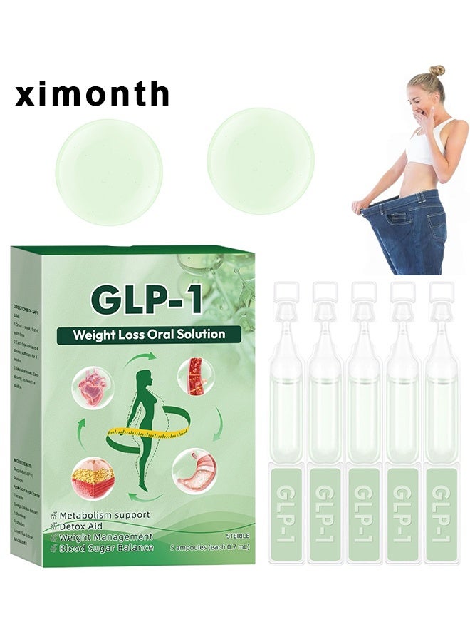 ximonth GLP-1 Weight Loss Oral Solution Drops, Moringa Slimming Detox, Fat Burner, Appetite Control, Metabolism Booster, Firming Skin And Body Shaping Care - Image 1